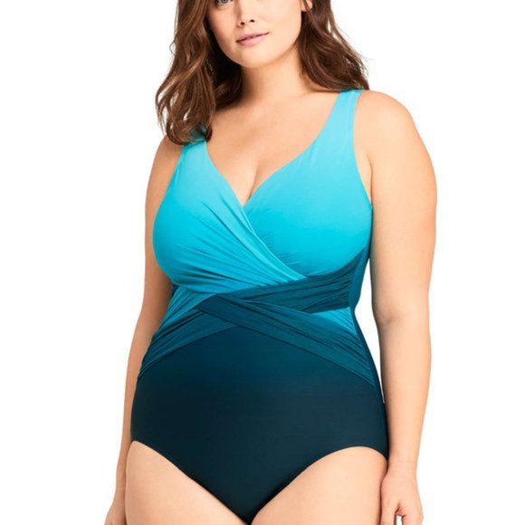 Lands' End Other - Lands End Blue Ombre Slendersuit One Piece Swimsuit Size 8P